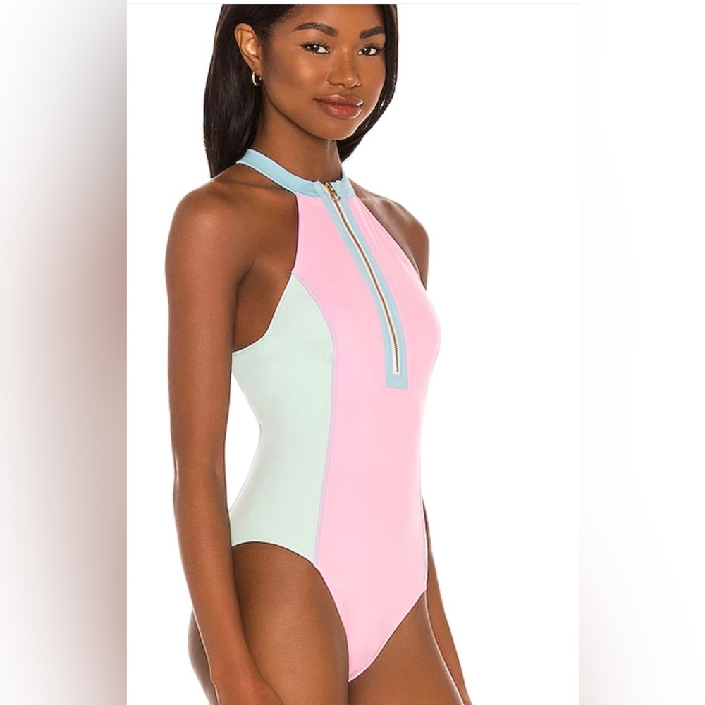 LoveShackFancy X Hurley Max Colorblock One Piece Bathing Suit - Picture 9 of 11